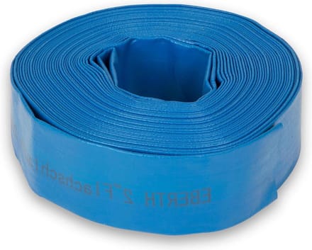 Platte slang - Industriële waterslang - Water transporteren - Versterkt met polyester - 20 meter 52mm - Blauw