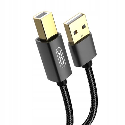 XO GB010A USB naar USB-B kabel, 1.5m, zwart
