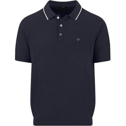 Fynch-Hatton Polo Subtle Faux-Uni Structure Cotton Linnen Navy / male