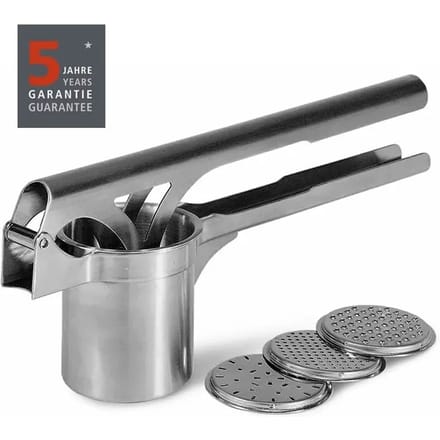 GEFU TRI STAR® Aardappel- en Spätzlepers – Inclusief 3 Verwisselbare Schijven – RVS
