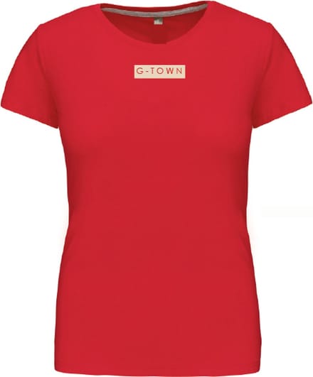 G-TOWN Signature Block – T-shirt – Dames – Maat L – Rood