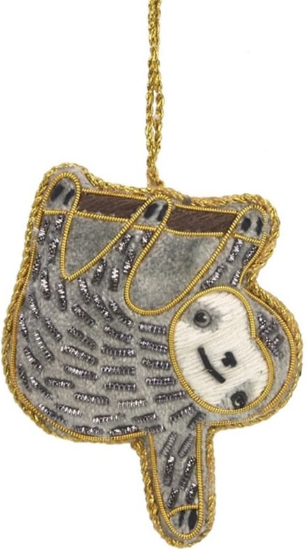 Luiaard Ornament 7,6x5,8cm