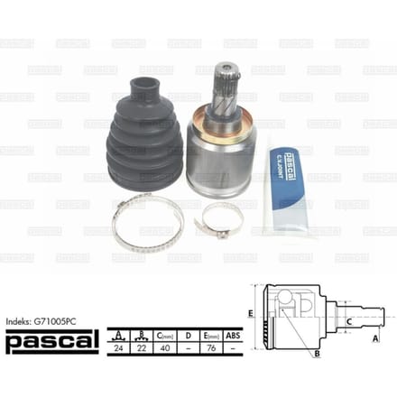 Homokineet reparatie set, aandrijfas PASCAL G71005PC