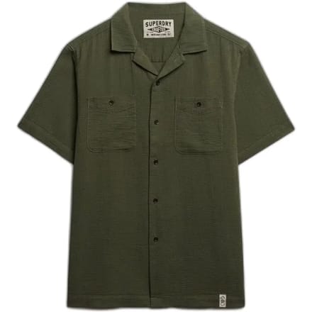 Superdry The Merchant Store - Gestructureerd Overhemd met Korte Mouwen Green Grootte: M