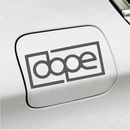 Bumpersticker - Dope - 6,8 X 14,8 - Antraciet