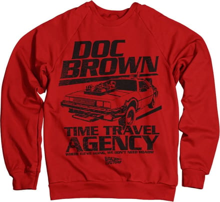 Back to the Future Doc Brown Time Travel Agency-sweatshirt, rood