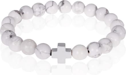Memphis kralen armband Howliet Zilverkleurig Kruis