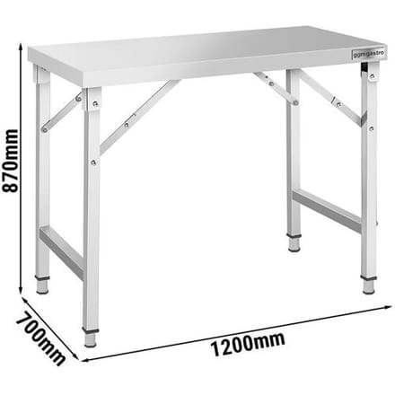 GGM Gastro Edelstahl Arbeitstisch - klappbar - 1200x700mm