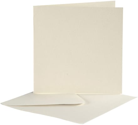 Creativ Company Kaarten en Enveloppen Kaart 125x12.5 cm Envelop 135x13.5 cm 10 Sets Gebroken wit