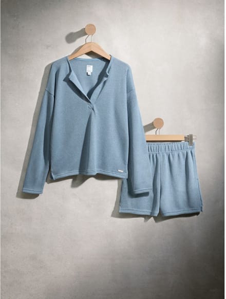 Next - Dames - Loungeset met short - Blauw