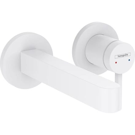 hansgrohe Finoris - Inbouw Wastafelmengkraan - Ééngreeps bediening - Met afvoerplug - 168mm - Mat Wit