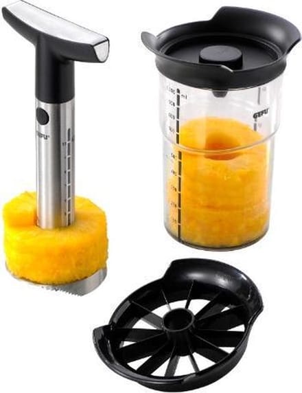 GEFU Pineapple Slicer Professional Plus Incl. Small Piece Cutter And Storage Container