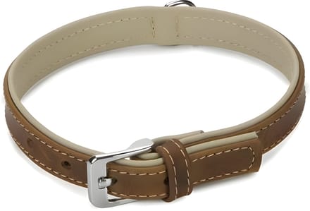 Beeztees Comfort - Halsband Hond - Leer - Bruin - 40 cm x 17 mm