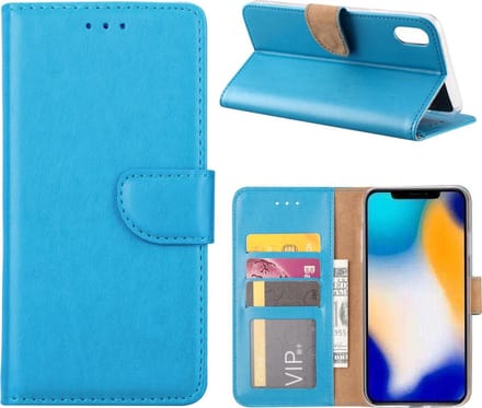 Apple iPhone Xs Max Hoesje Turquoise met Pasjeshouder