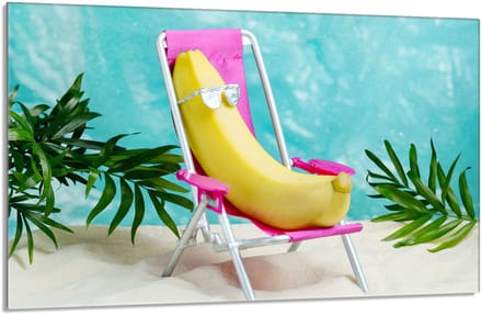 TMK ArtDeko Serie - Snijplank - 80x52 cm - Hartglas - Banaan Design