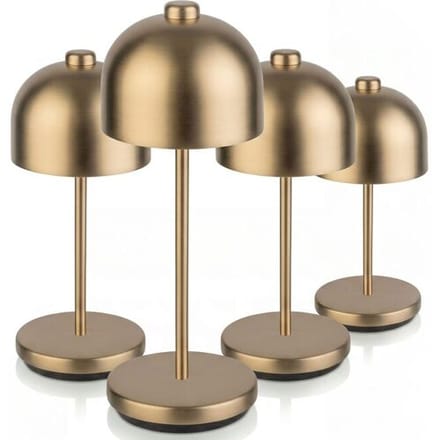 GGM Gastro (4 Stück) Tischleuchte - JOSEF MINI - dimmbar in 3 Stufen - Ø 80mm - Champagner