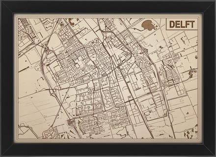Decoratief Beeld - Houten Van Delft - Hout - Bekroned - Bruin - 21 X 30 Cm