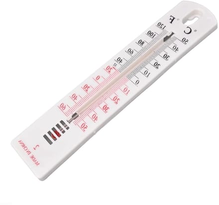 Wandthermometer - Temperatuurmeter - Binnen en buiten - Dubbele C/F schaal - 2 stuks - Wit