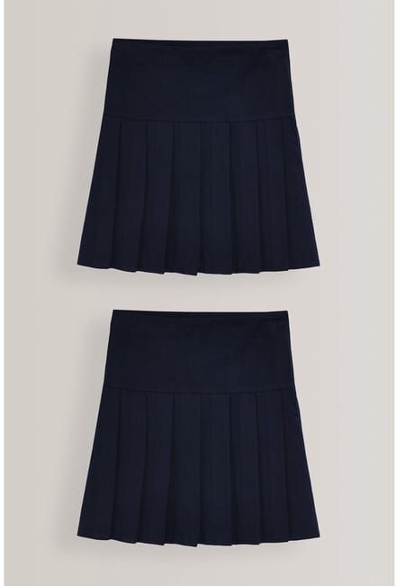 Next - Meisjes - 2 Geplooide schoolrokken - Blauw