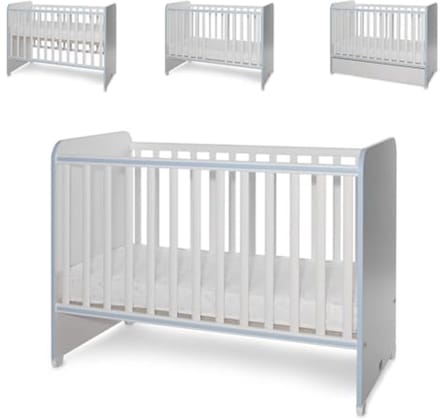 Babybed 124 x 68 x 95 cm met onderbedframe en twee niveaus