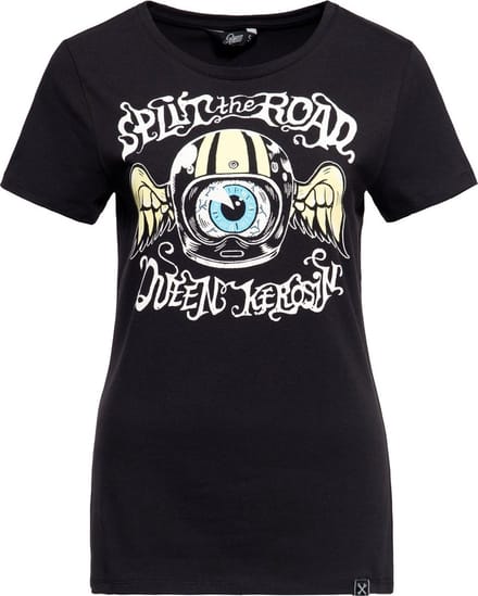 Queen Kerosin - Split The Road Top - XS - Zwart