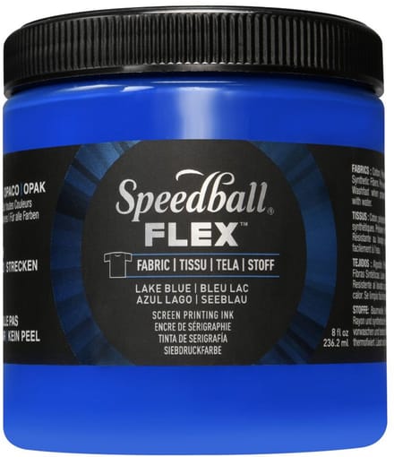 Flex fabric ink lake blue screen printing -Speedball