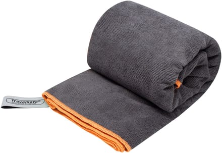 TravelSafe Microvezel Terry handdoek L – grijs/oranje