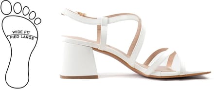 Verstelbare sandalen met brede neus en hak, model H - Eva