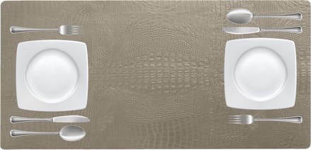 NOOBLU Tafelloper DUBL - Croco Clay grey - Lengte: 85 cm, Aantal: 1 tafelloper