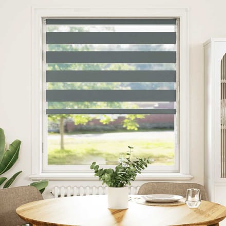 vidaXL - Zebra - rolgordijn - 100x100 - cm - stofbreedte - 95,9 - cm - donkergrijs