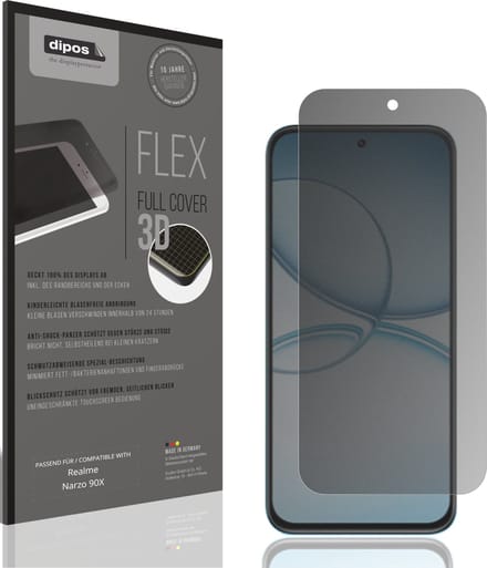 dipos FLEX – Matte Privacy Screenprotector geschikt voor Realme Narzo 90X | Volledige Schermbescherming | Case-Friendly