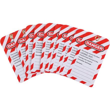 10 PIÈCES Étiquette de Cadenassage Danger Ne Pas Utiliser Avertissement de Sécurité Étiquette Avant / Arrière PVC pour Équipement white
