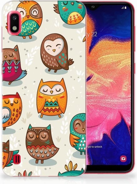 Samsung Galaxy A10 TPU Hoesje Vrolijke Uilen