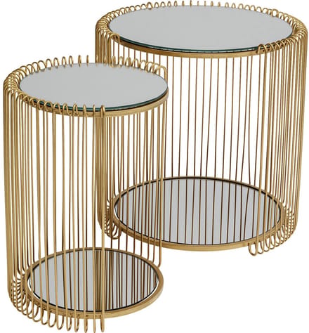 Bijzettafel Wire Double messing (2/Set) Kare Design