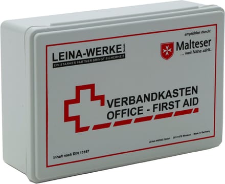 Verbandkoffer Office, inhoud conform DIN-norm 13157, wit