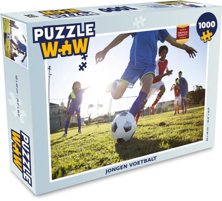 Puzzel Jongen voetbalt - Legpuzzel - Puzzel 1000 stukjes volwassenen