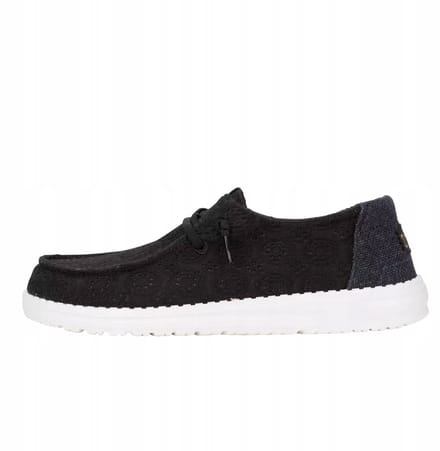 Hey Dude Wendy Eyelet - Damesmokassins - Zwart - Elastische Veters - Flexibele Zool