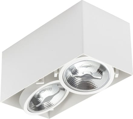Xtra Warm Led Opbouwspot dubbele AR111 2x15W 2000-3000K dimbaar Wit