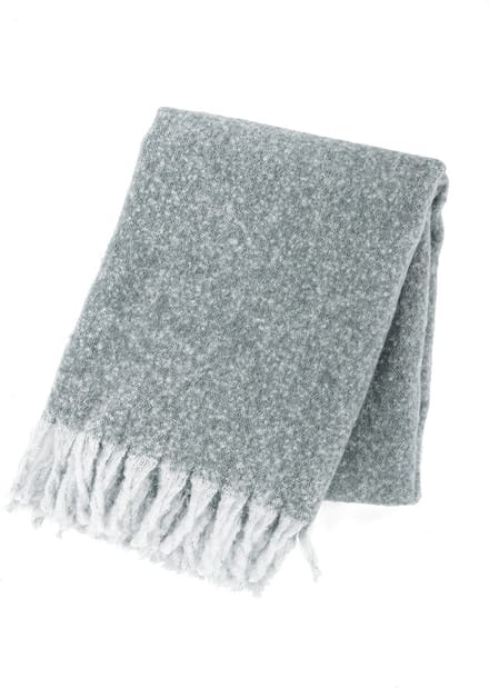 Tiseco Home Studio - Plaid FLOCK - polyester - met franjes - super zacht - 130x170 cm - grijs