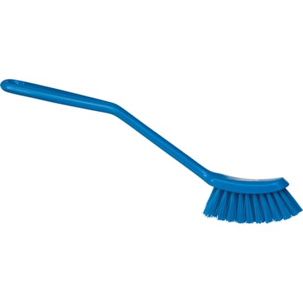 Vikan kleine smalle afwasborstel medium vezels blauw - 42873