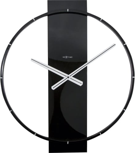 NeXtime Carl – Wandklok – 50.8 × 58.2 × 4.3 cm – Hout/Staal – Zwart