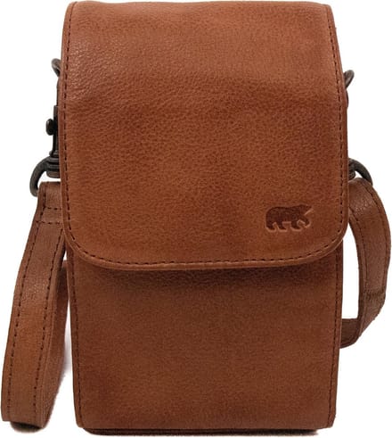 Bear Design Telefoontasje / Crossbodytas Dames - Leer - Robbie - Cognac