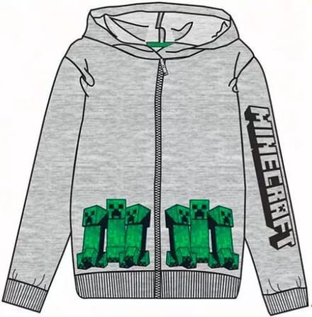 Minecraft Hoodie - sweater - Mele grijs - Maat 152 cm / 12 jaar