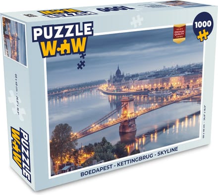 Puzzel Boedapest - Kettingbrug - Skyline - Legpuzzel - Puzzel 1000 stukjes volwassenen