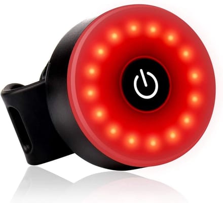 Compacte oplaadbare LED fietsachterlicht met 56 uur gebruiksduur en 5 lichtmodi
