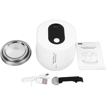 Kit Scelleuse Sous Vide Électrique pour Bocaux Machine Automatique Rechargeable par USB pour Sceller Sous Vide les Bocaux de Conserve avec white