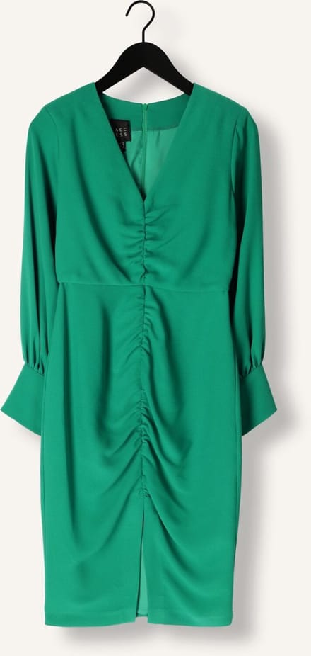 Access Ruched Dress With V Neckline Dames - Jurk - Groen - Maat 36
