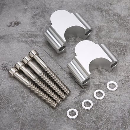 Verstelbare klem voor stuur, 7/8 inch, aluminium, zilver