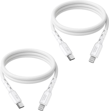 2x usb C naar geschikt voor Lightning kabel - Power delivery - Snelladen - 2 meter - Wit