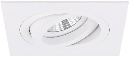 Torino - Inbouwspot Wit Vierkant - Kantelbaar - 1 Lichtpunt - 93x93mm - Bladveren